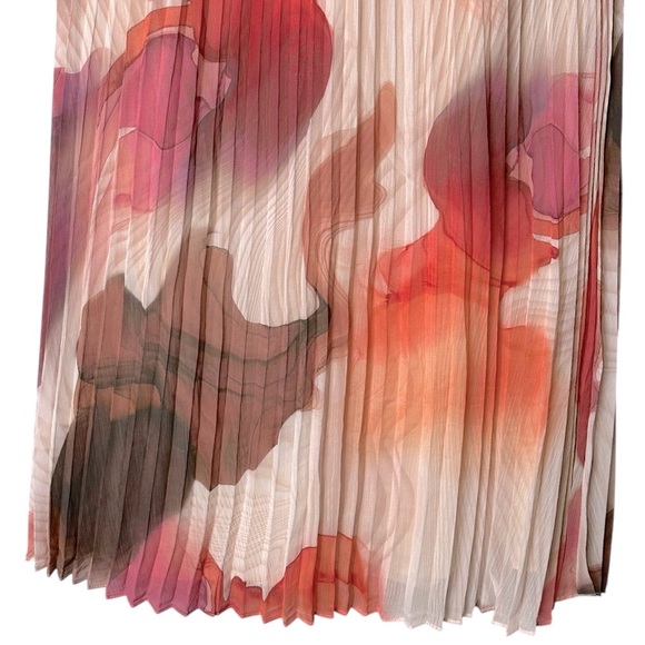 Express Super High Waisted Printed Pleated Midi Skirt #07650308 Romantic NWT XS - Picture 8 of 12